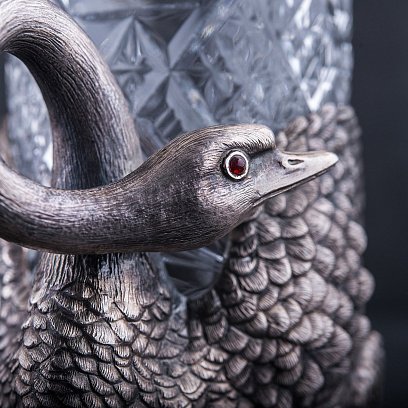 Срібний підстаканник ручної роботи "Лебідь" сер00014л №2