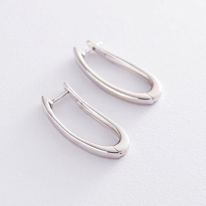 Серебряные серьги на английской застежке 122675