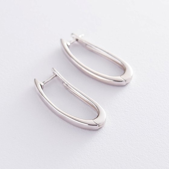 Серебряные серьги на английской застежке 122675