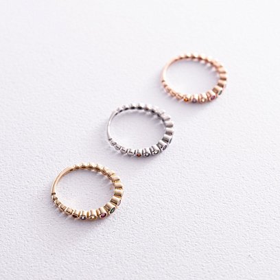 Каблучка з різнокольоровими фіанітами (жовто золото) к07196 №8