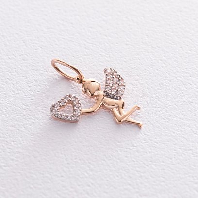 Золота підвіска "Янголятко з серцем" п03527