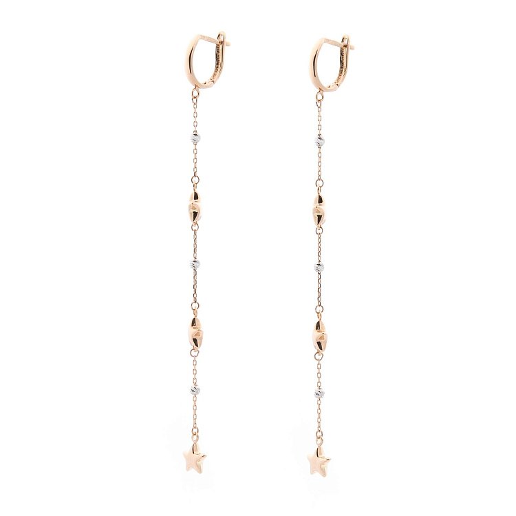 Золоті сережки із зірочками с05572 від ювелірного магазину Онікс - 1