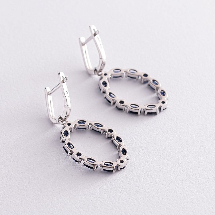 Срібні сережки з сапфірами 2378/1р-HSPH від ювелірного магазину Онікс - 2