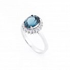 Заручальний срібний перстень (топаз, фіаніти) 111466 от ювелирного магазина Оникс