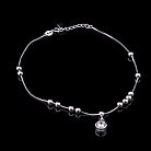 Серебряный браслет на ногу с фианитом 14891 от ювелирного магазина Оникс - 1