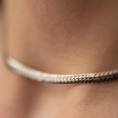 Серебряная цепочка (снейк) рс134519 №7