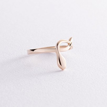 Каблучка "Змія" у жовтому золоті к07425 №5