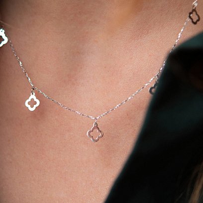 Кольє "Конюшина" в білому золоті кол02173 №4