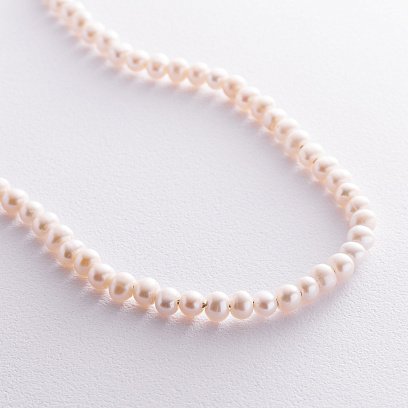 Серебряное колье "Герб Украины - Тризуб" с жемчугом 1098 №5