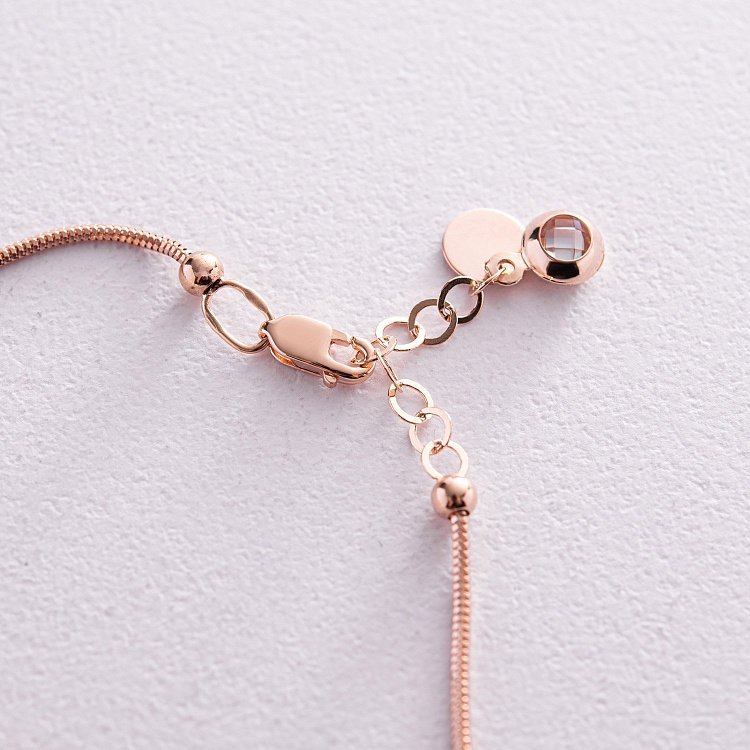 Браслет "Шарики" в красном золоте (фианиты) б05193 от ювелирного магазина Оникс - 4