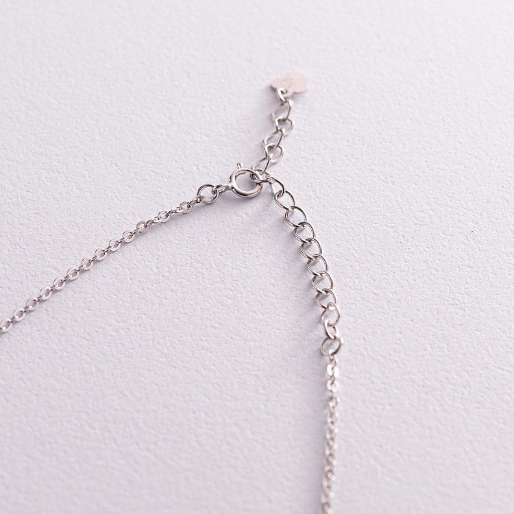 Срібне кольє "Сердечко" з емаллю 181192 від ювелірного магазину Онікс - 4