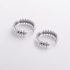 Сережки - кільця в білому золоті с09331 от ювелирного магазина Оникс - 1