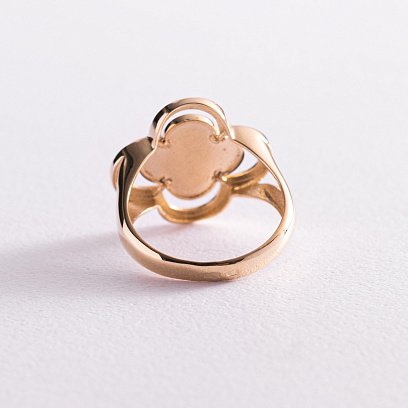 Каблучка "Конюшина" в жовтому золоті (емаль) к06988 №3