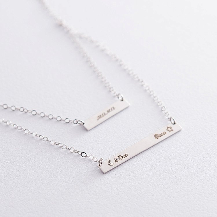 Срібне подвійне кольє для гравіювання 18999 від ювелірного магазину Онікс - 3