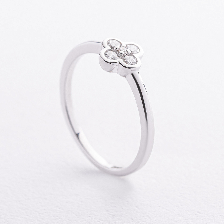 Золотое кольцо "Клевер" с бриллиантами кб0673sm от ювелирного магазина Оникс - 1