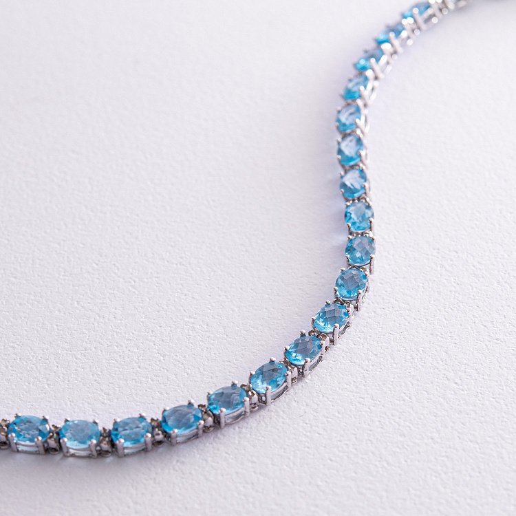 Золотой браслет с бриллиантами и топазами бр0348 от ювелирного магазина Оникс - 2