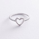 Золотое кольцо "Сердечко" с бриллиантами кб0496ch от ювелирного магазина Оникс