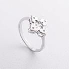 Серебряное кольцо «Клевер» с фианитами 112835 от ювелирного магазина Оникс