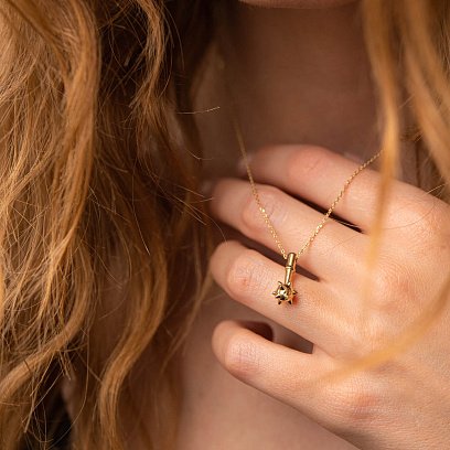 Колье "Булава" в желтом золоте кол02260 №5