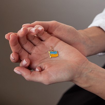 Золота підвіска "Прапор України" п00134 №2