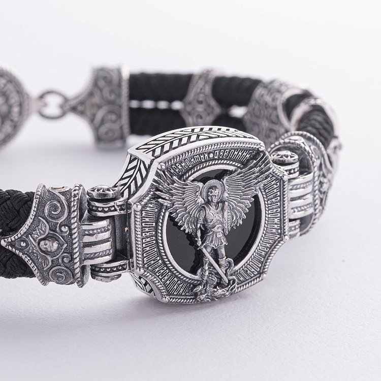 Срібний браслет "Архангел Михаїл" (онікс) 1377 від ювелірного магазину Онікс - 2