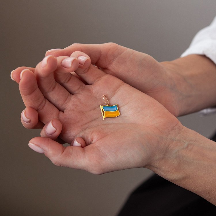 Золота підвіска "Прапор України" п00134 від ювелірного магазину Онікс - 1