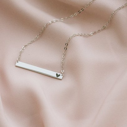 Серебряное колье с гравировкой "Сердце" 18978сер №5