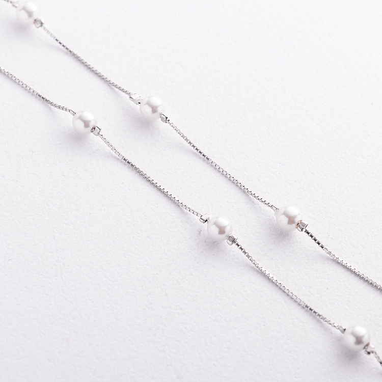 Серебряный браслет с жемчугом 141907 от ювелирного магазина Оникс - 1