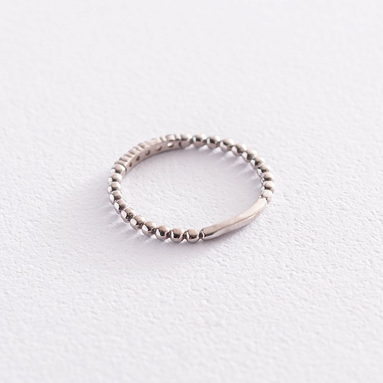 Золота кулькова каблучка "Мелоді" з фіанітами к06108 від ювелірного магазину Онікс - 2