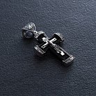 Срібний хрест "Розп'яття. Спаси і Збережи" з ебеновим деревом mini 1075 от ювелирного магазина Оникс