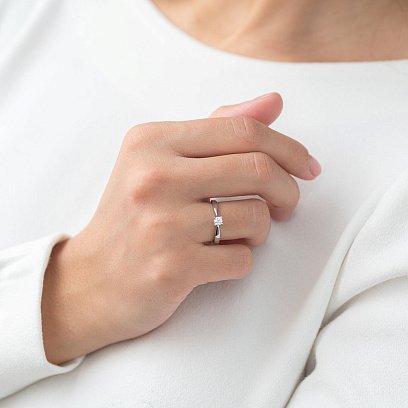 Золота заручальна каблучка (фіаніт) к06255 №2