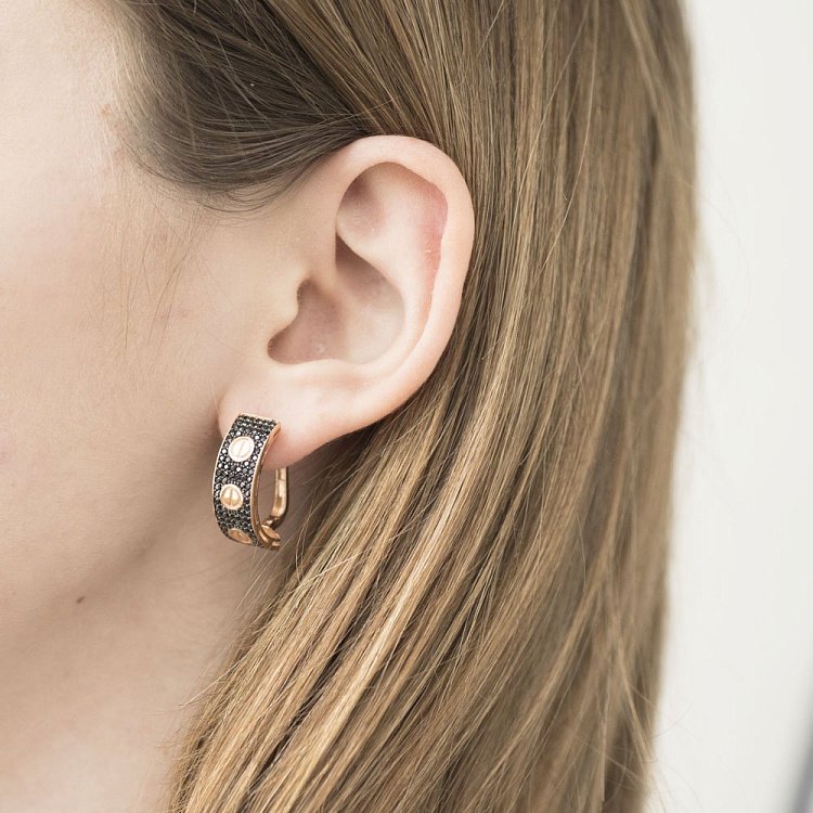 Золотые серьги с фианитами с04931 от ювелирного магазина Оникс - 3