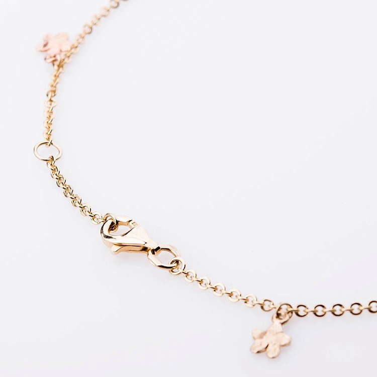 Золотой браслет на ногу "Цветочки" б01107 от ювелирного магазина Оникс - 2