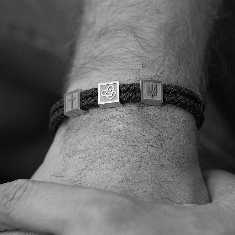 Чоловічий браслет "Love God. Love Family. Love Ukraine" (червоне золото) 537901300 від ювелірного магазину Онікс - 6