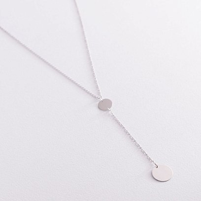 Кольє "Монетки" в білому золоті 860417В