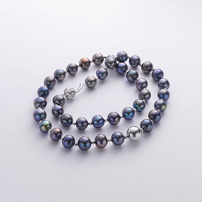 Намисто з перлів (золота застібка з діамантами) бусб021ж №5