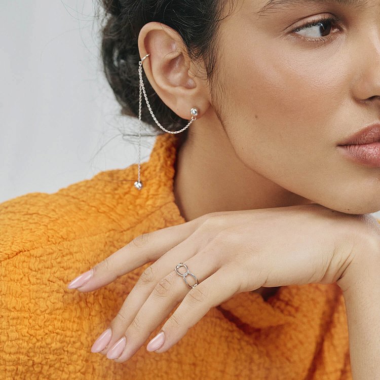 Асиметричні сережки - пусети "Кульки" у сріблі (сережка - каффа) 902-01400 від ювелірного магазину Онікс - 13