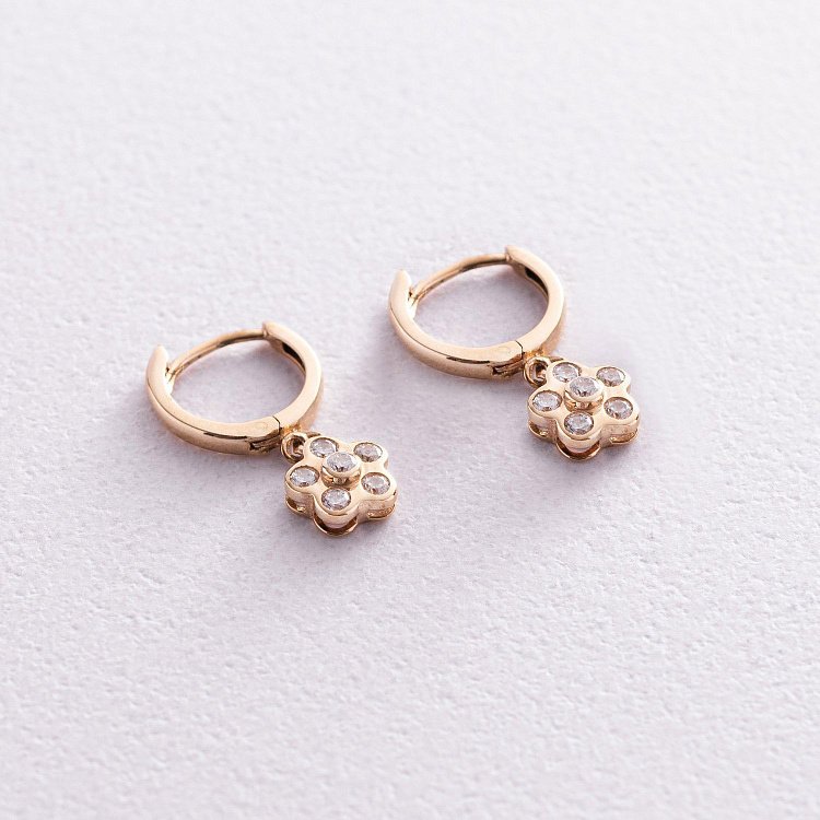 Золоті дитячі сережки "Квіточка" с04811 від ювелірного магазину Онікс