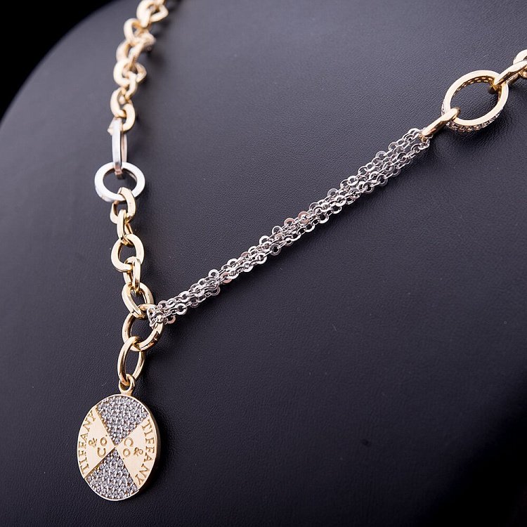 Ексклюзивне золоте кольє з фіанітами в стилі "Тіффані" кол00844 від ювелірного магазину Онікс - 1