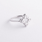 Срібна каблучка «Конюшина» з фіанітами 112835 от ювелирного магазина Оникс - 1