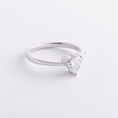 Заручальна каблучка «Серце» з фіанітом 112847 №2