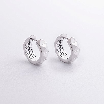 Сережки - кільця "Luisa" у білому золоті с09157