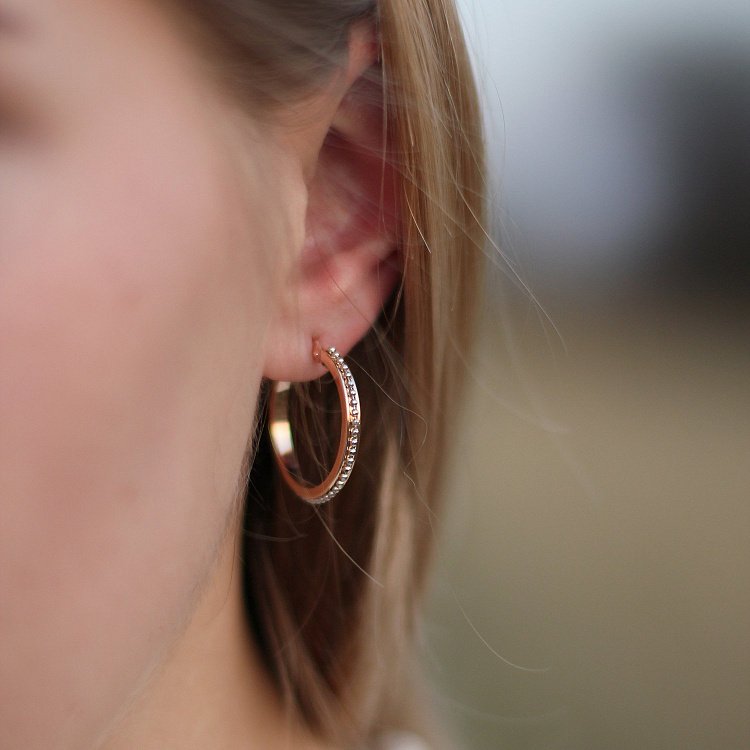 Золотые серьги - кольца с06507 от ювелирного магазина Оникс - 4