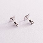 Золотые серьги - пусеты "Клевер" (эмаль) 500047Bч от ювелирного магазина Оникс - 2