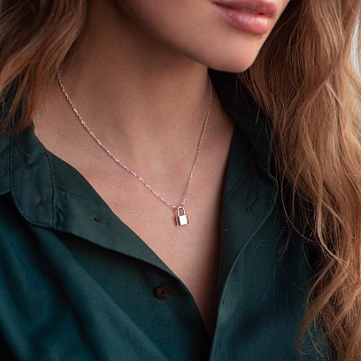 Кольє "Замочок" в сріблі 181117 №7