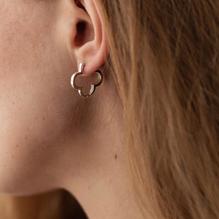 Сережки "Конюшина" в сріблі 122755 від ювелірного магазину Онікс - 8