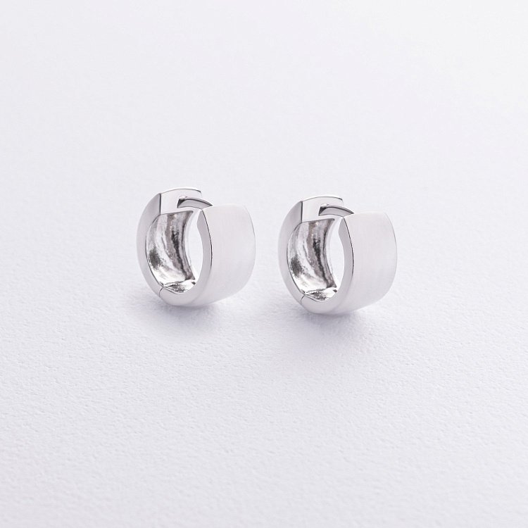 Срібні сережки "Кільця" 122786 від ювелірного магазину Онікс - 2