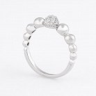 Серебряное кольцо "Шарики" (фианиты) 111849 от ювелирного магазина Оникс - 1