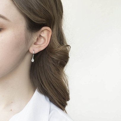 Серебряные серьги с фианитами 122356 №2