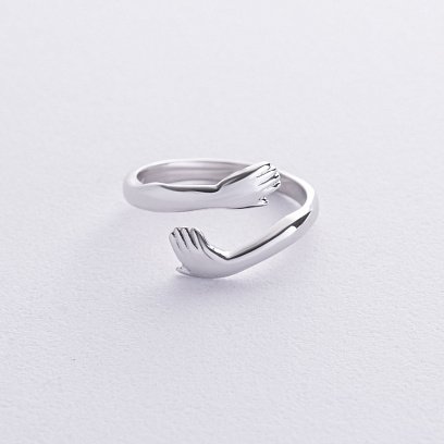 Кольцо "Обьятия" в белом золоте к08028 №3